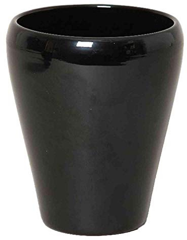 INNA-Glas Keramik Orchideentopf, Ø14cm, 17cm, schwarz | Blumentopf/Orchideen Übertopf