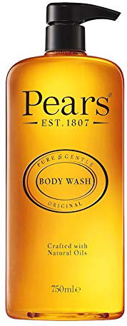 Pears Pure & Gentle Body Wash - Soap-free Cleanser - Nourishing Gel with 98% Pure Glycerin & Natural Oils - for Glowing Skin 10x More Moisturiser - Beauty Bath for Moisturising Care - 750ml
