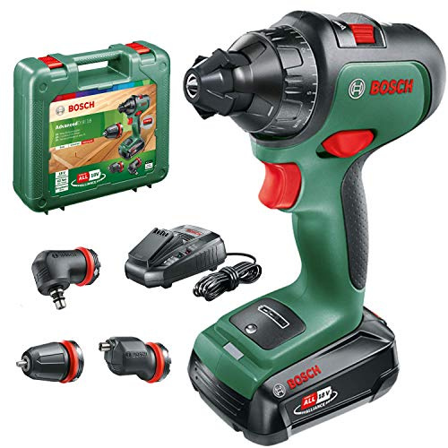 Bosch Home and Garden DIY tools 06039B5074 Bosch Cordless AdvancedDrill 18 (1x Battery, 18 Volt System, 3 Drill attachments, in a Carrying case)