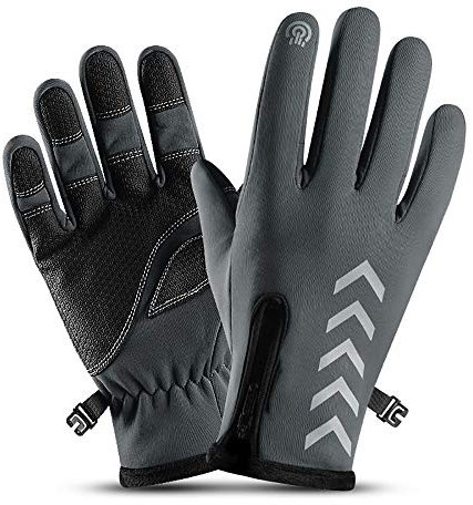 JTIAN Guanti Termici, Guanti Invernali per Uomo Guanti per Touchscreen da Donna Guanti Caldi per Il Freddo per Ciclismo, Guida, Corsa, Campeggio, Escursionismo (XL,Gray)