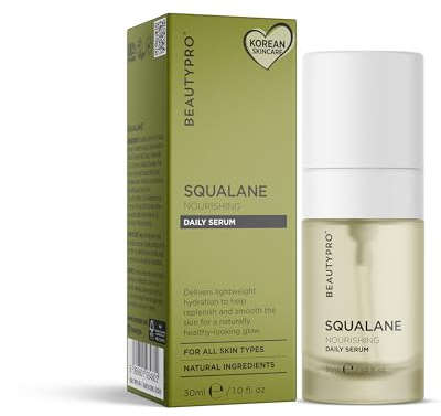 BEAUTYPRO SQUALANE Serum Daily Face Cream Hydrating Smoothing Energising Natural Vegan Skincare 100% Plant Based Olive Passionfruit Organic Sweet Orange Oil & Almond Oil Multi Award Winning Brand 30ml