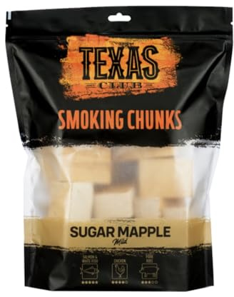 TEXAS CLUB - Chunk Sugar Maple per Affumicatori e Barbecue, Legno di Acero da Zucchero per Affumicare, Legno per Affumicare, Qualità Premium, 1 kg
