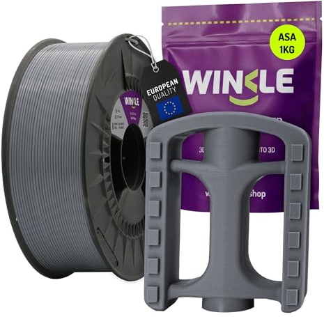 WINKLE Filamento ASA Gris Ceniza 1.75mm 1kg, Filamento Impresora 3D