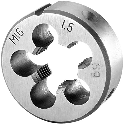 Burkit Metrische M16 x 1,5 runde Schneideisen für Rechtshänder | M16 x 1,5 Rechtsgewinde-Schneideisen aus legiertem Werkzeugstahl, zum Schneiden oder Reparieren von Außengewinden.