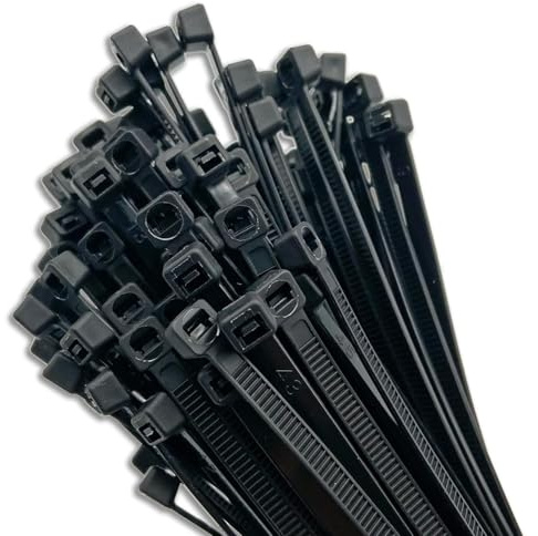 Lobinger Schwarze Kabelbinder aus Polyamid 6.6 – Extra Stark und Extra Lang – UV- und Hitzebeständig für Industrie und Outdoor, Länge 100-1000mm, Breite 2,5-9mm (500, 4,8mm x 300mm)