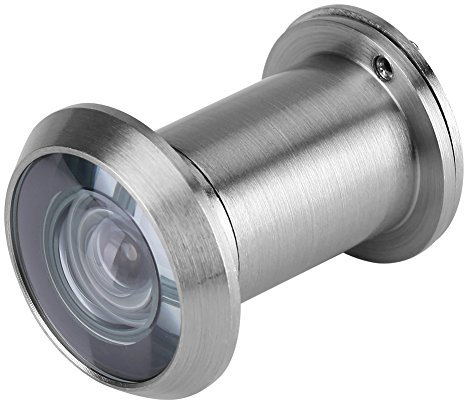 Spioncino per Porta, Vetro Ottico 220 Gradi Grandangolare Fori Spia per Porta con Copertura per la Privacy, Spioncino per Porta di Sicurezza(Argento spazzolato)