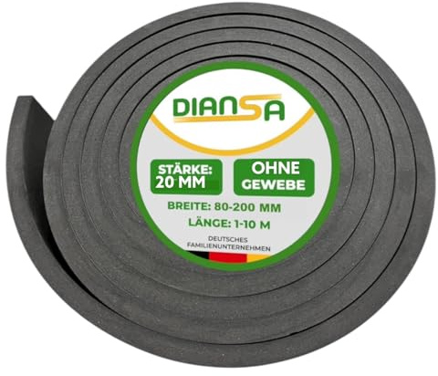 Gummistreifen bis 5m Länge in 20mm dick und 5 Verschiedene Breiten Hartgummi Vollgummi Gummiauflage Gummi-Platte-Matte Schürfleiste Schneeschieber Schneeschild (Länge: 1m, Breite: 100mm