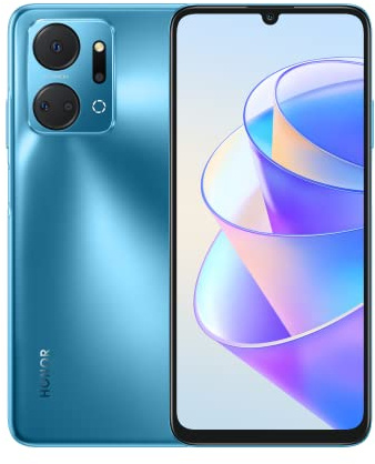 HONOR X7a Mobile Phone Unlocked, 6.74-Inch 90Hz Fullview Display, 50MP Quad Camera with 5330 mAh Battery, 4 GB+128 GB, Android 12 Ocean Blue