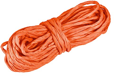 sourcing map Corda per imballaggio in rafia in carta, 16,4 m fatta a mano, in carta intrecciata, per decorazioni fai da te, confezione regalo arancione