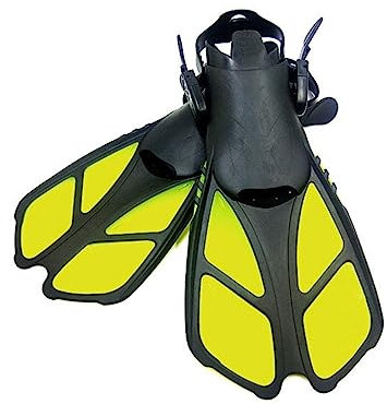 YIORYO Lange Tauchflossen, weiche Tauchflossen mit offenem Absatz, TPR-Slip-On-Typ, gelbe Schwimmflossen for Schnorcheln for Taucher for Sommertauchen (Size : M/L/XL)