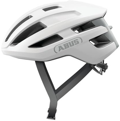ABUS Rennradhelm PowerDome - Leichter Fahrradhelm mit cleverem Belüftungssystem und aerodynamischem Profil - Made in Italy - für Damen und Herren - Weiß, Größe S