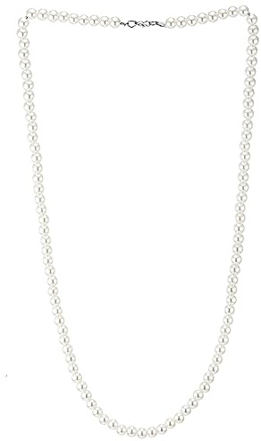 COOLSTEELANDBEYOND Lange Perle Statement Halskette Perlen Kette, Abendkleid Hochzeit Bankette Partei