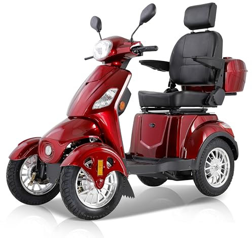ZVGREEN-XL-4L-M500-S25-Elektromobil-Mobilitätsroller mit 4 Rädern-Seniorenmobil-3 Geschwindigkeiten-geräumiger Stauraum-Straßenzulassung-ROT