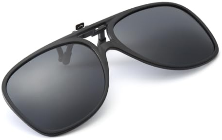 Long Keeper Polarisierte Sonnenbrille Clip für Brillenträger - Pilotenbrille sonnenbrille Aufsatz Polarisiert Clip On Sonnenbrille für Herren Damen, 54mm
