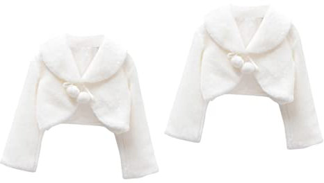 PACKOVE 2stücke Blumenkinder Winter Tippet Junge Mädchen Schal Plüsch Mantel Für Mädchen Elegantes Cape Für Hochzeiten Partys Weiß s