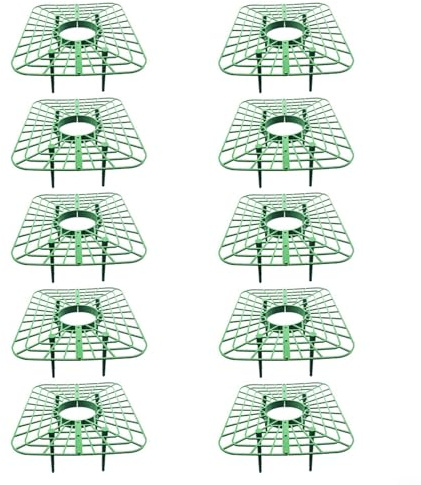 Soportes para fresas, soporte para plantas, protector de estantes de cultivo de fresas con 4 pies de apoyo resistentes para plantas en maceta de invernadero, verduras, huertos (10 piezas)