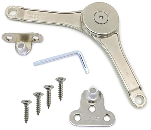 Braccetto a Leva Snodo, Klok FERRARI, per Ante a Ribalta e Vasistass, Può essere istallato sia a DX che a SX. (SNODO KLOK in Zama per Ante Legno, 1, Pezzo)