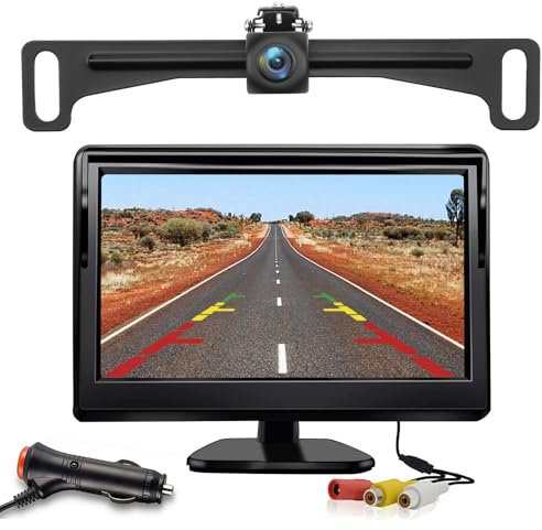 Kairiyard 4.3 Zoll HD Auto LCD Monitor mit LED Nachtsicht Wasserdicht Auto Rückansicht Rückfahrkamera Rückfahrsystem für PKW,SUV,Lieferwagen,Pickups und LKW 12V-24V.