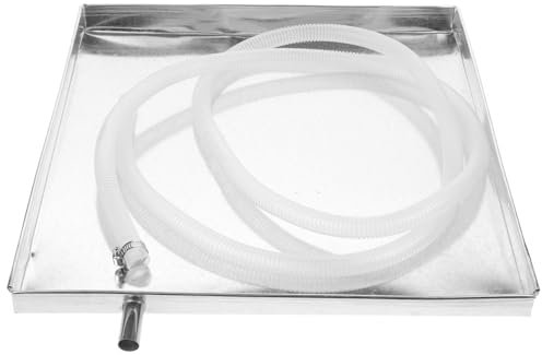 jojofuny Air Conditioner Drip Tray: External Unit Drip with Water Outlet Hose, 40x40cm Square Drain, Air Conditioner Accessories