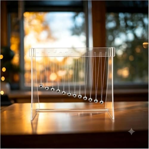 Pendulum Wave Physical Science Desktop Decoration:12 Balls,Not Newton's Cradle,Huygens Pendulum Principle