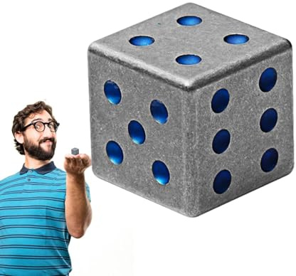 Dadi in titanio a 6 facce, dadi da gioco standard | Giocare a dadi da scrivania | Dadi piccoli da 14 mm, giocattoli interattivi con dadi grigi a sei facce, dadi da gioco per famiglie in lega di titani