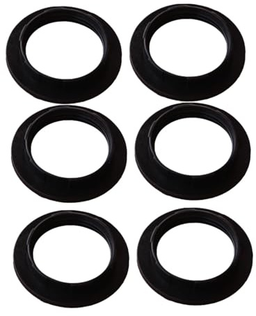 Sharplace Lot de 6 anneaux extérieurs E26 pour éclairage, douille d'ampoule, adaptateur d'abat-jour, rondelle, anneaux extérieurs, douille de lampe, anneaux de, Noir