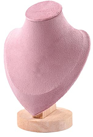 Pleayietoopiatiey Exhibidor de collares para el busto de la joyería del busto para el organizador de almacenamiento de exhibición, S, rosa
