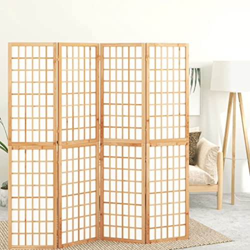 ShGaxin 4-TLG. Paravent Japanischer Stil Faltbar, Spanische Wand Raumteiler, Raumtrenner, Trennwand, Mobile Umkleidekabine, Zimmertrenner, Faltwand, Abtrennung Schlafzimmer, 160x170 cm