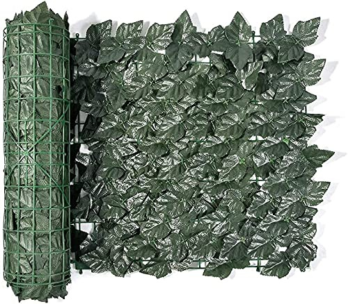 Haie artificielle pour plantes vertes - Clôture de jardin - Treillis d'extérieur pour l'intimité et la décoration - Raisin foncé (1 x 3)