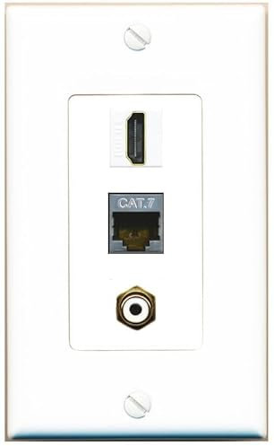 RiteAV 1 puerto CAT7 HDMI RCA - Acoplador hembra hembra hembra (blanco)