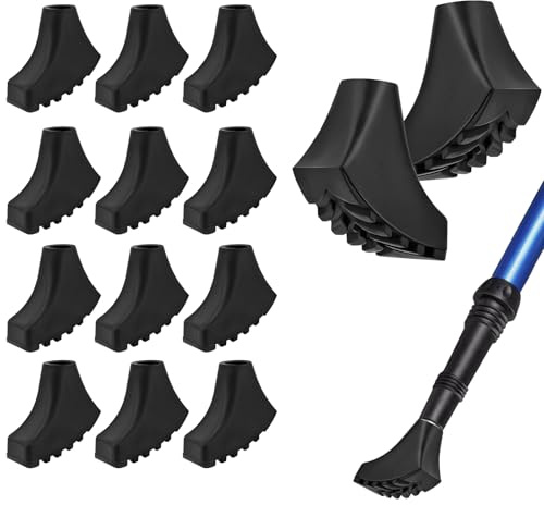 Muyohix 12 Stück Nordic Walking Stöcke Gummipuffer, Nordic Walking Pads Trekking Gummipuffer für die Meisten Walking Stöcke & Nordic Walking Stöcke(10-11mm)