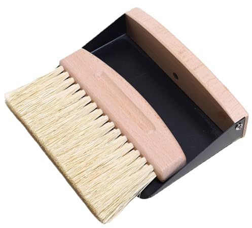 Small Beechwood Broom and Dustpan Set Efficient Cleaning Gadget with Natural Sisal Brush for Storage