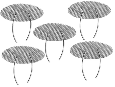 IMIKEYA Filtre à Thé en Acier Inoxydable 5pcs, Design à Trou Unique, Facile à Nettoyer, pour Théière ou Tasse, Passoire Métallique Traditionnelle et Moderne Argenté
