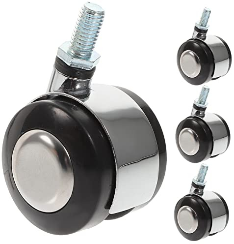 ZUNOXAZ Ruedas De Repuesto Para Muebles De 1,5 Pulgadas Vástago Roscado M8, Aleación De Zinc, Paquete De 4 Ruedas Giratorias Freno, Para Sillas De Oficina y Estanterías