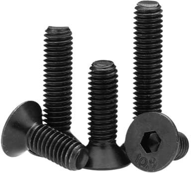 SHENGG 10.9 Kohlenstoffstahl Linksgewinde Senkkopf Sechskantschrauben Rückwärtsschraube M4 M5 M6 M8 Flache Innensechskantschraube(M6x20 10pcs)