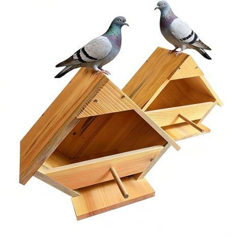 2er-Pack Trauertaube Nisthaus - Handgefertigtes Zedern-Vogelhaus mit Raubfischschutz, Tauben anziehen und schützen für Hinterhof, Garten, Terrasse | Wetterbeständig, einfach zu montieren