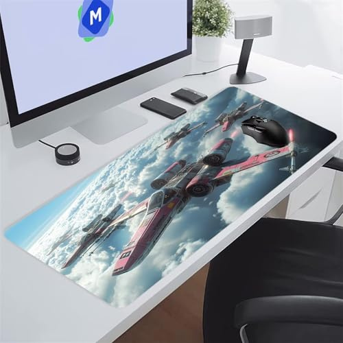 Tappetino Mouse XXL Gaming 1200x600x3 mm Cielo Aereo Rosa Tappetino per Mouse Grande Cuscinetto per Tastiera Grande da Scrivania Gaming Mousepad Lavabile per Ufficio e casa