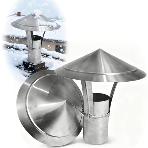 50-300mm Roof Rain Chimney Cap, 304 Stainless Steel Cone top Chimney Cowl, Wood Stove Fireplace Exhaust Cowl, Vent Stove Pipe Guard(50mm/1.96in)