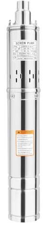 Brunnenpumpe, tief, 220 V, 500 W, Tauchpumpe für Brunnen, 1600 l/h, Kabellänge 15 m, tiefe Wasserpumpe aus Edelstahl IP68, leise, 20 dB, für Bewässerung, Garten, Bauernhof, Haus