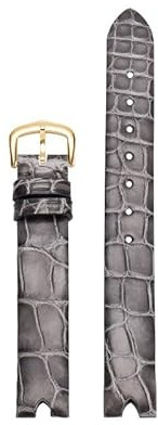 yaponuk Lederarmband für OMEGA De Ville Lederarmband V-förmige Öffnung Schraubstange Damenuhr(Dark grays)