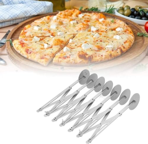 Vibsky Tagliapizza in acciaio inox e rullo per impasto, 3 misure (3, 5, 7 rotondi) per biscotti, pasticceria e pasticceria