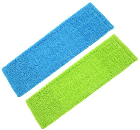 HONMEET Lot de 2 Recharges Serpillère en Polaire Corail Épaissie 40x12 Cm, Lingettes de Rechange Réutilisables pour Balai à Franges, Nettoyage Sols Carrelage Parquet Vinyle, Entretien