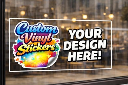 Custom Cut Vinyl Gloss Sticker | Any Size, Any Shape | Personalised Wall/Window Decal | Indoor & Outdoor | Ideal for Shop Fronts, Signs & Branding | Same Day Print