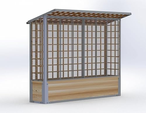 Easyfit Tomatenhaus aus Aluminium & Lärchenholz inkl. Pflanztröge – Stabiles Tomatengewächshaus mit Schiebetüren & UV-Schutz – Witterungsbeständig & Langlebig – Made in Austria 25-50-20