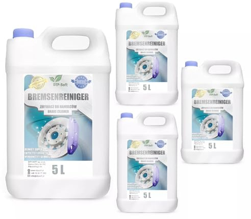 DTP-SOFT Bremsenreiniger 20 Liter /4x5L Kanister – Teilereiniger Entfetter Montagereiniger– schnelltrocknend rückstandsfrei – für Werkstatt Auto Motorrad Industrie