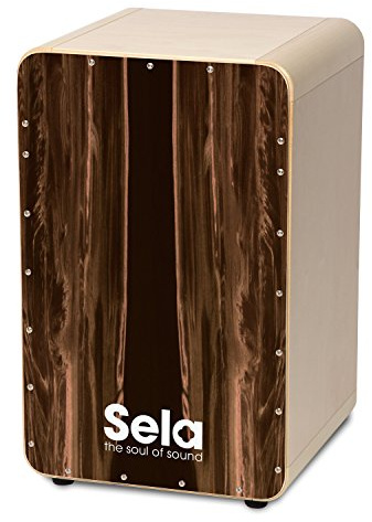Sela SE 105 CaSela Dark Nut Snare Cajon - Hard Splash Spielfläche, spielfertig aufgebaut, Heller Korpus