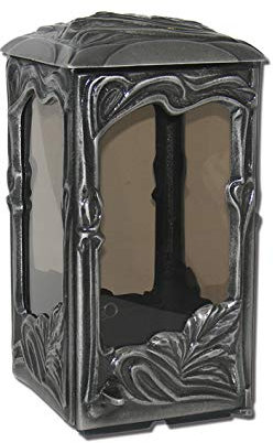 legendURN Aluminium Grablaterne dunkel groß | Das Licht Einer Grablaterne oder Grablampe spendet Hoffnung und Zuversicht. Die schönsten Grablichten, Grablampen und Grablaternen aus Aluminium