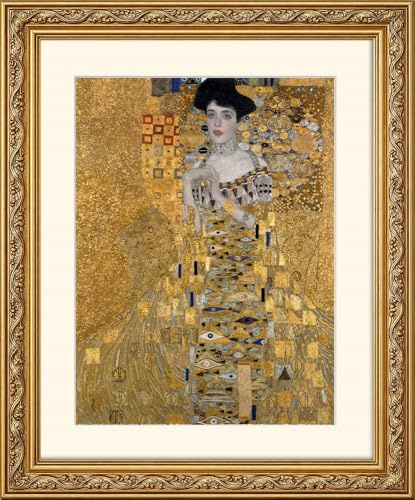 artissimo Bild Gustav Klimt Adele Bloch-Bauer Portrait gerahmt 53x63 cm Hochformat – Gemälde Kunstdruck mit Echtholz-Barockrahmen & Passepartout AG4662