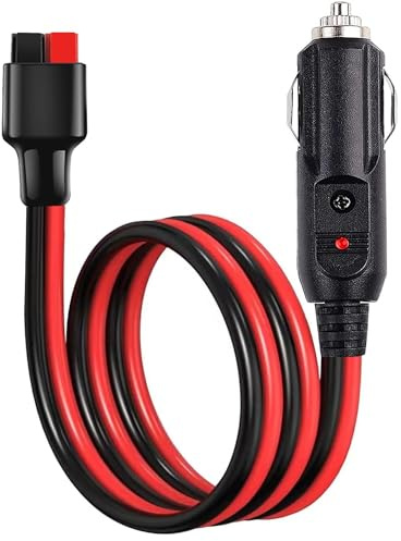 AYECEHI Car Cigarette Lighter Plug with Internal 15 Amp Fuse14AWG Extension Cable Adapter Compatible with Anderson Power Pole Connectors- 3.3ft/1m
