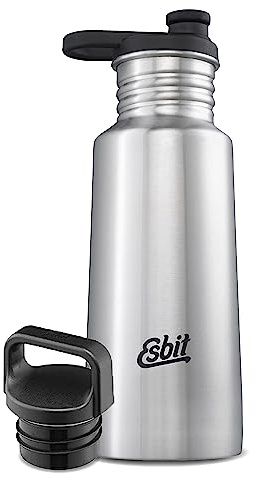Esbit Sportflasche Pictor - Trinkflasche 550 ml in Edelstahl - mit Sport- und Loop Verschluss - aus Edelstahl